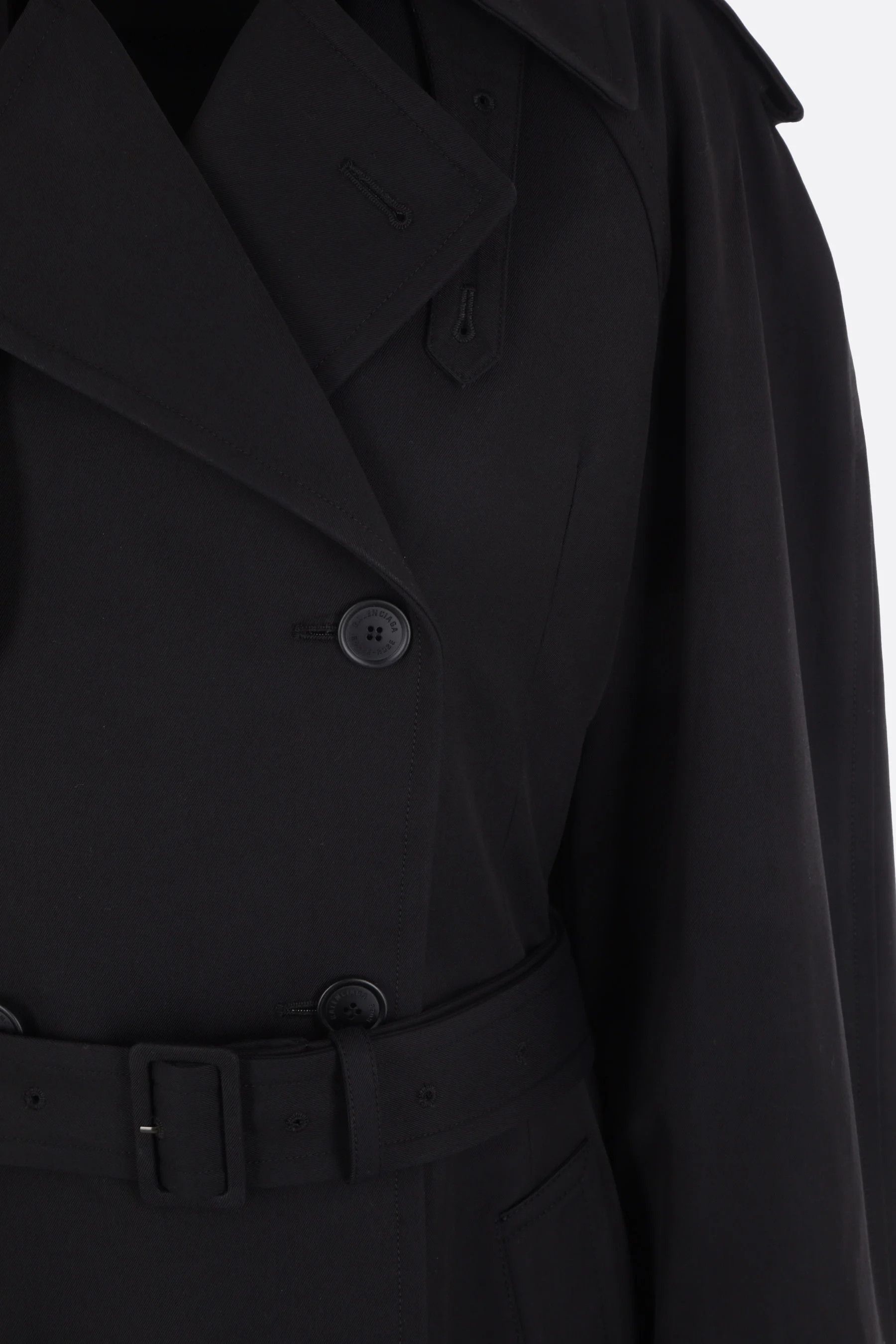 Balenciaga o1tr1nto0326 Hourglass Trench Coat in Black Size XS / US 0-2 / IT 36-38 - 4 Thumbnail