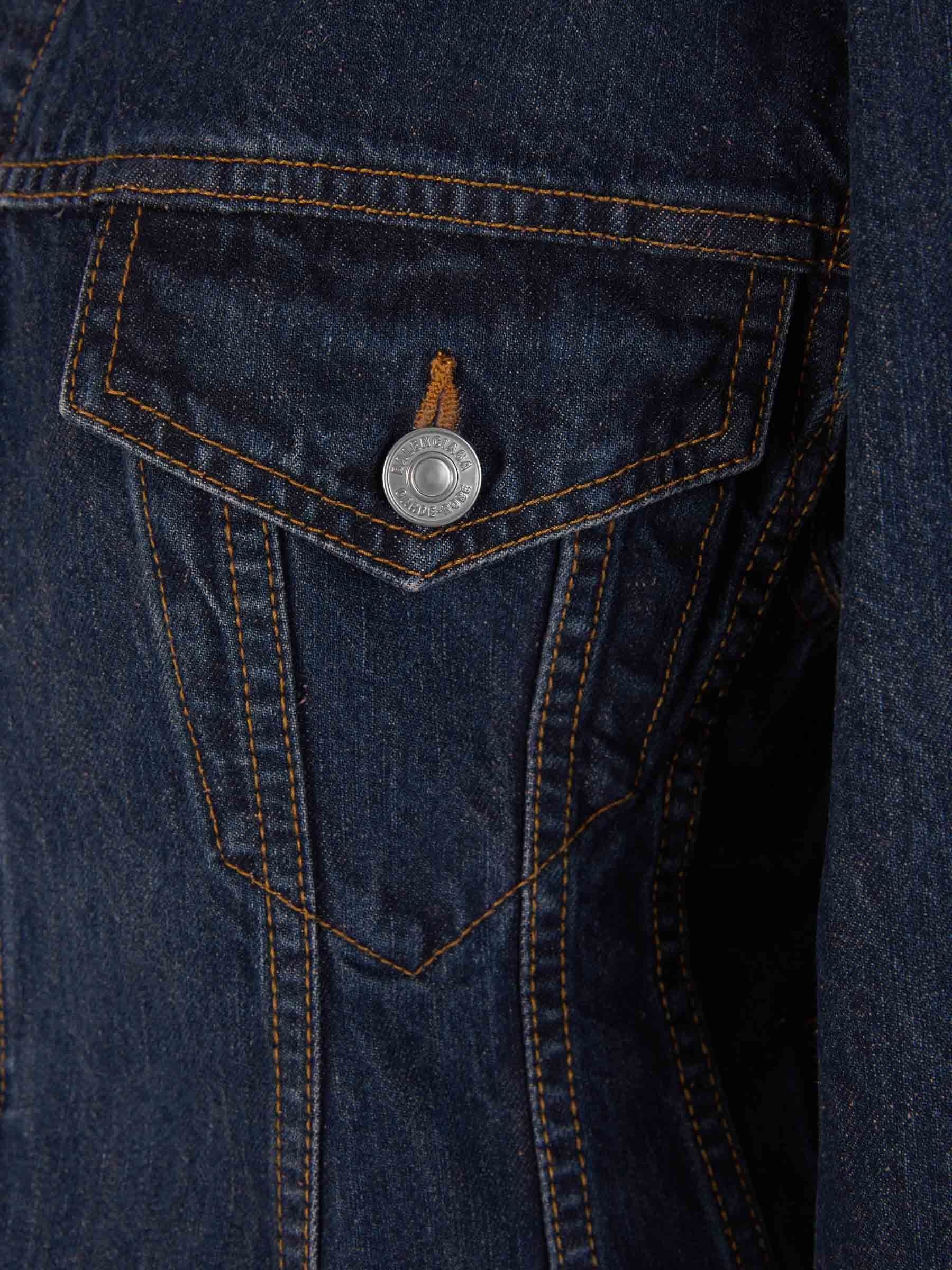 Balenciaga o1y0625 Denim Jacket in Blue Size S / US 4 / IT 40 - 4 Thumbnail