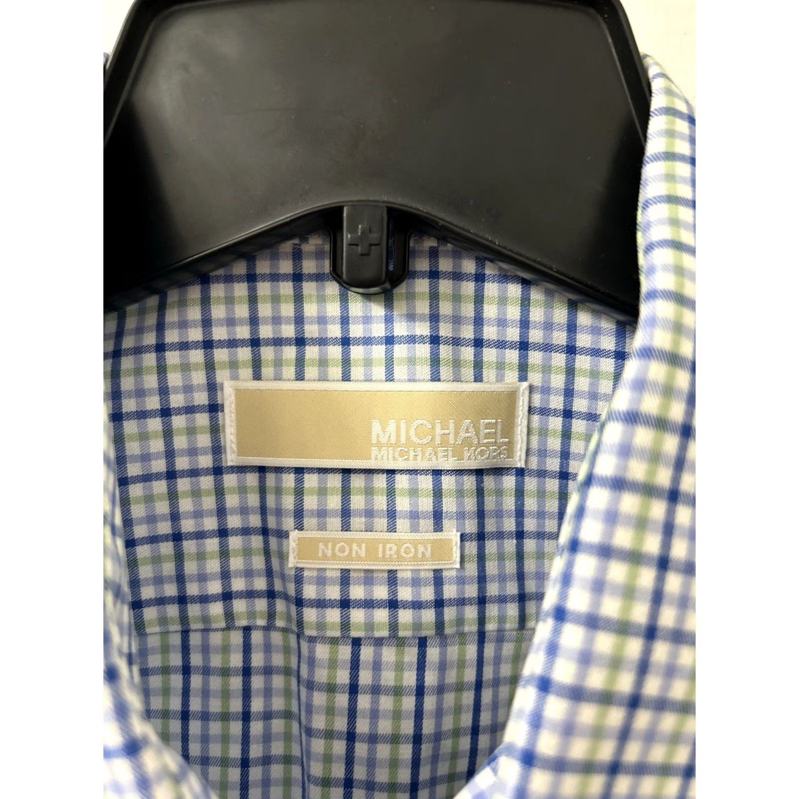 Vintage Michael Kors Shirt Mens 17 Blue Plaid Oxford Non Iron Button Down Long Sleeve Dress Shirt Size US XL / EU 56 / 4 - 5 Thumbnail