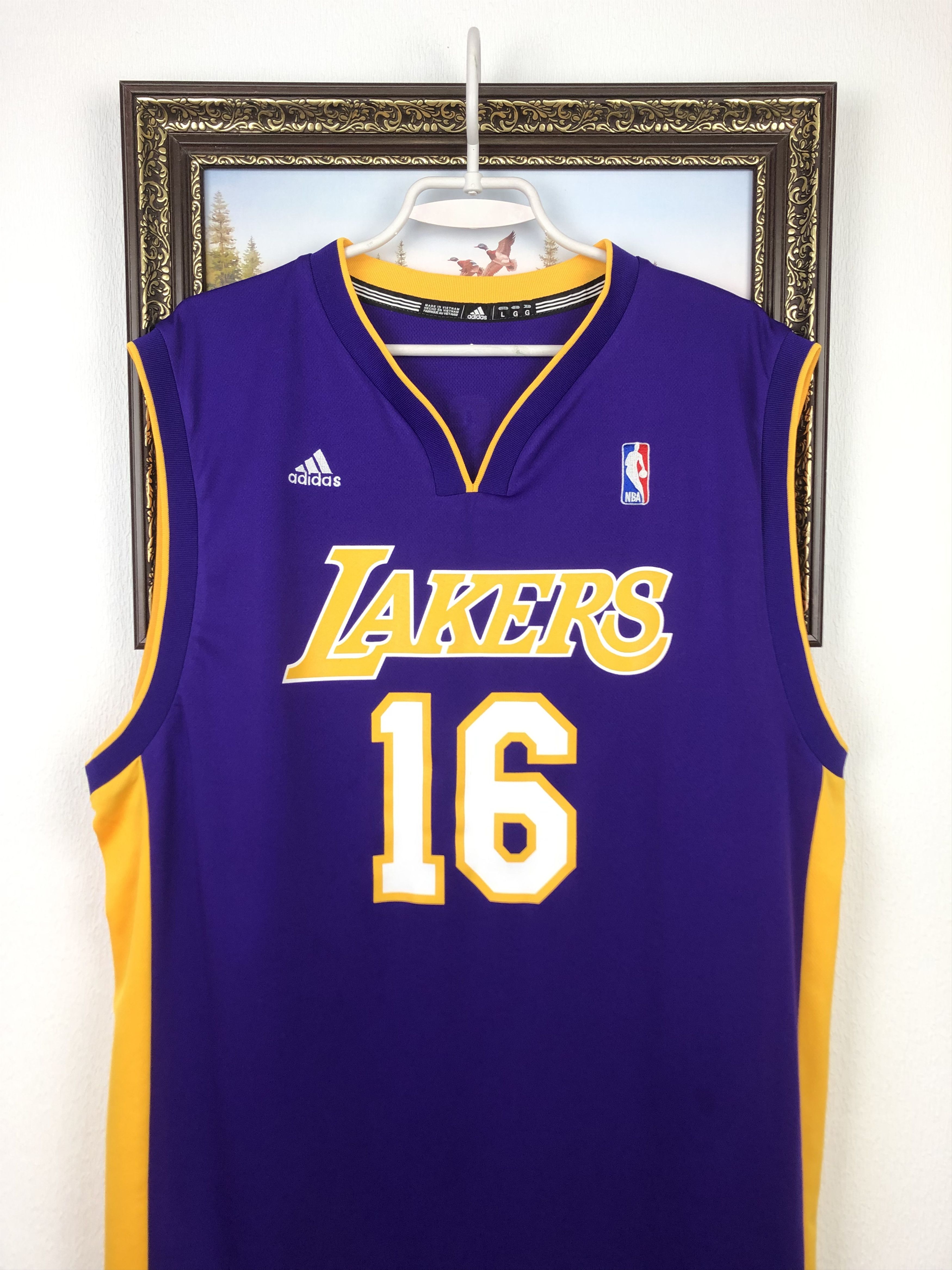 Adidas Adidas Los Angeles Lakers Gasol Jersey Mens Shirt Rare Tee Size US L / EU 52-54 / 3 - 2 Thumbnail