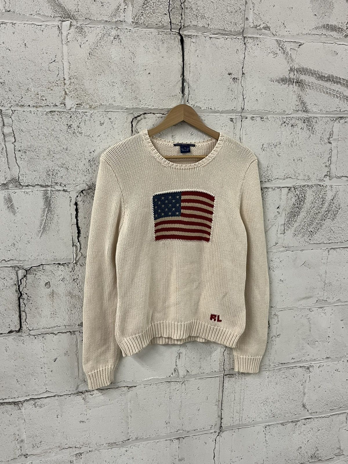 Polo Ralph Lauren Polo ralph Lauren rare vintage flag sweater 90s grail Size US XL / EU 56 / 4 - 2 Thumbnail