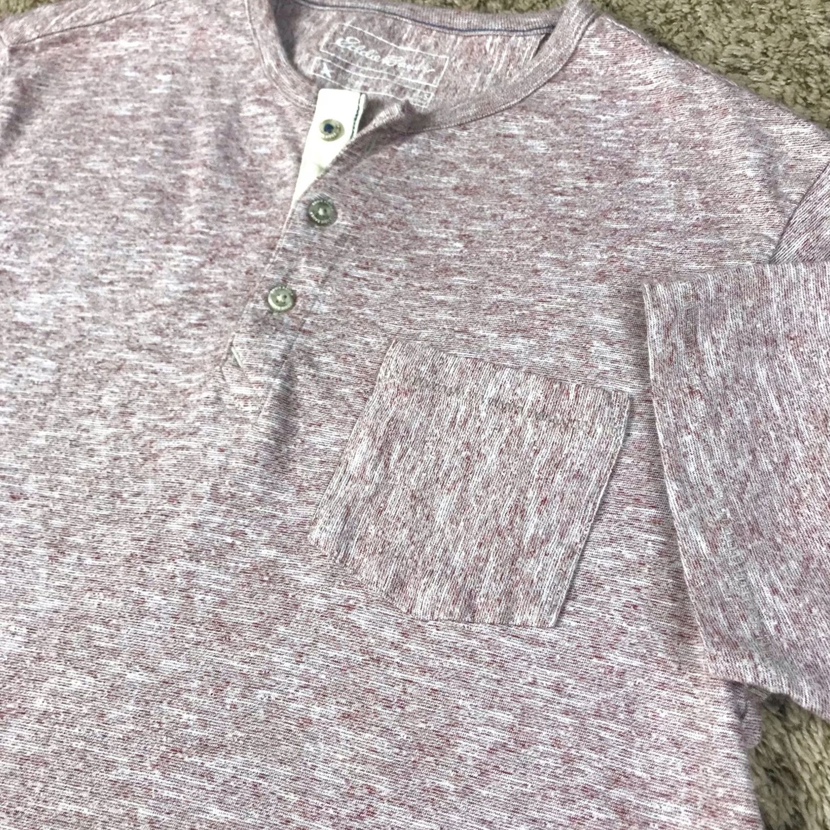 Eddie Bauer Eddie Bauer Henley Shirt Mens Small Red Front Pocket Outdoor T-Shirt Heathered Knit 100% Cotton Regular Short Sleeve Size US S / EU 44-46 / 1 - 4 Thumbnail