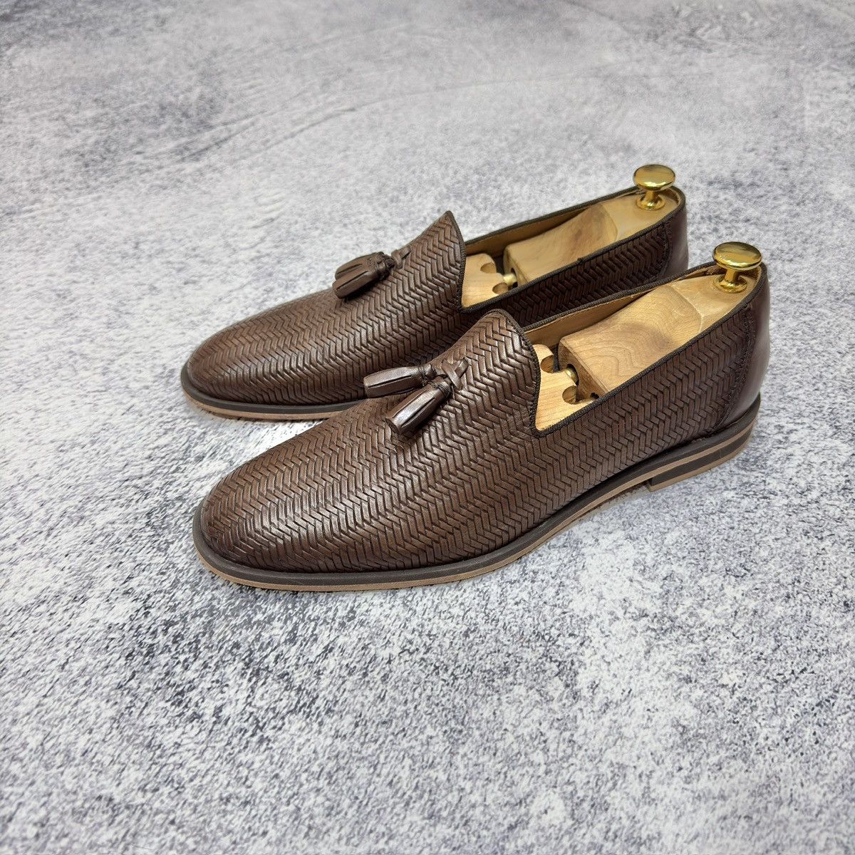 Designer × NAVYBOOT Navyboot Brown Leather Tassel Loafers US9 UK8 EU42 27cm Size US 9 / EU 42 - 1 Thumbnail