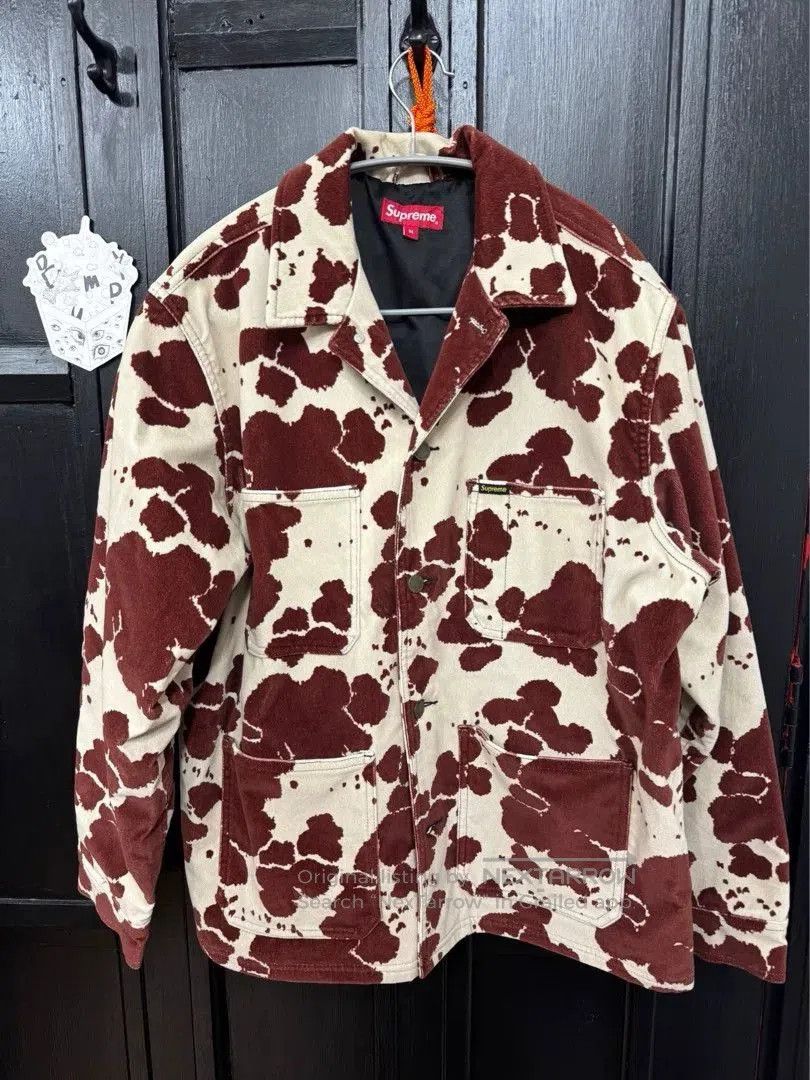 Supreme Velveteen Work Jacket Cow Print | Grailed