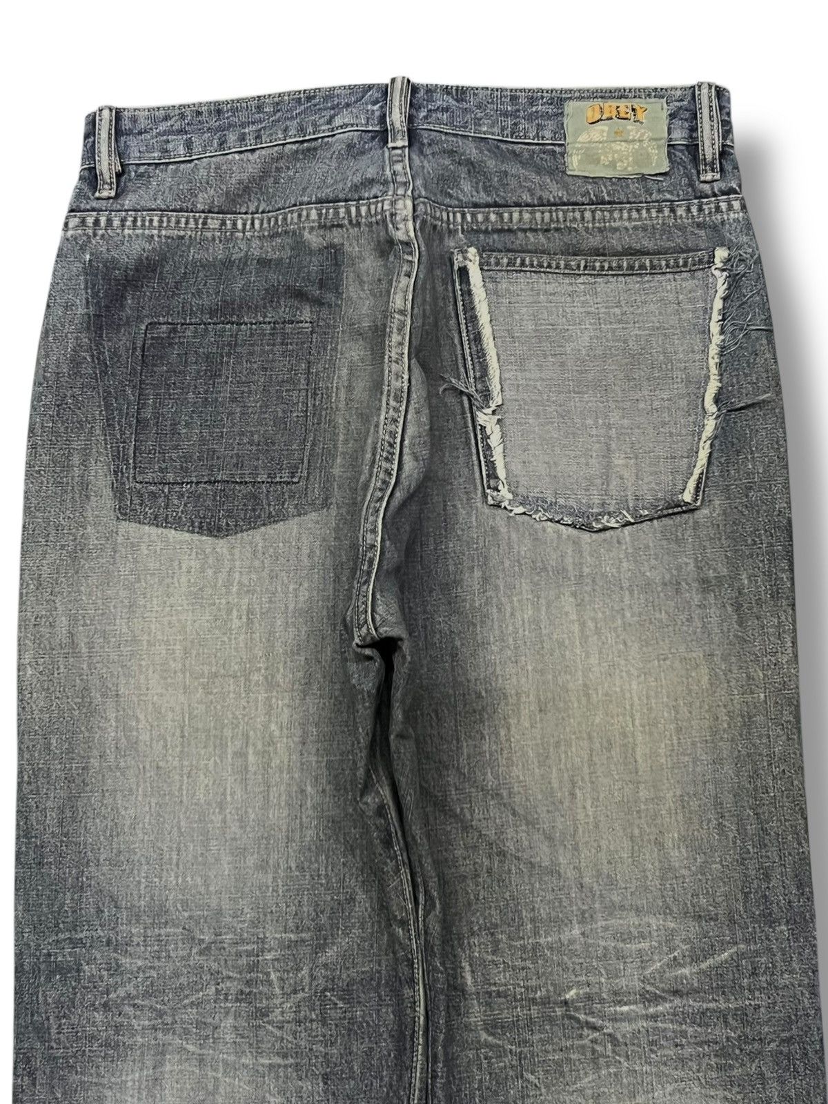 Obey × Shepard Fairey Baggy Vintage The Obey Fiend Club - Faded, Distressed Denim Size US 30 / EU 46 - 5 Thumbnail