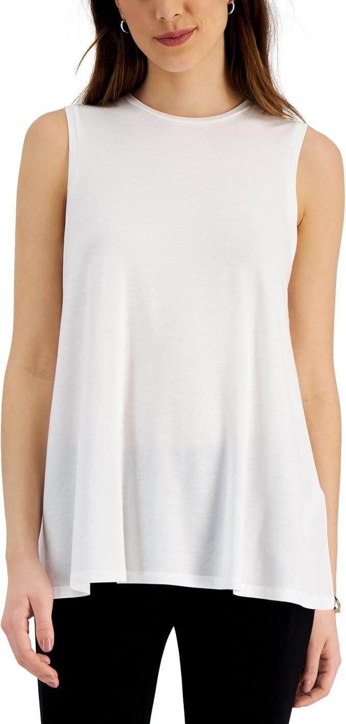 Eileen Fisher Eileen Fisher Fine Jersey Long Tank White ( XS ) Size XS / US 0-2 / IT 36-38 - 3 Thumbnail
