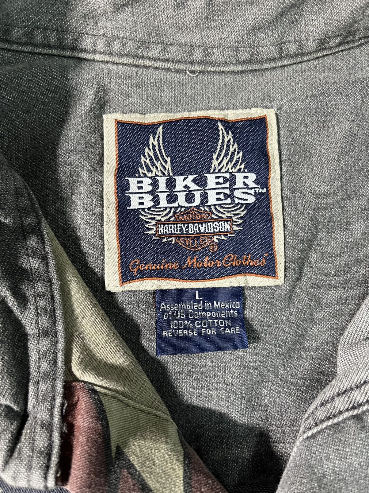 Harley Davidson HARLEY DAVIDSON BLACK DENIM BIKER BLUES METAL BUTTON L Size US XL / EU 56 / 4 - 7 Thumbnail