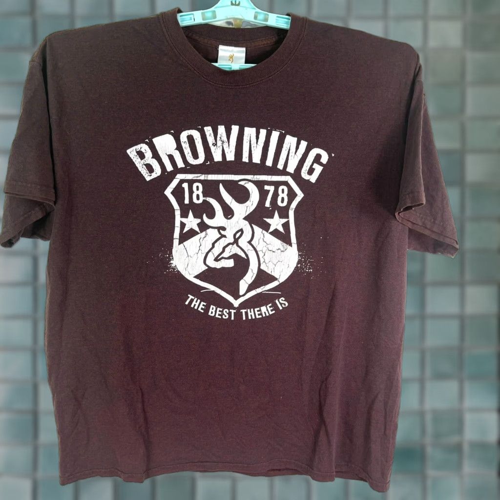 Vintage VINTAGE Browning T Shirt Mens XL Brown Short Sleeve Size US XL / EU 56 / 4 - 1 Thumbnail