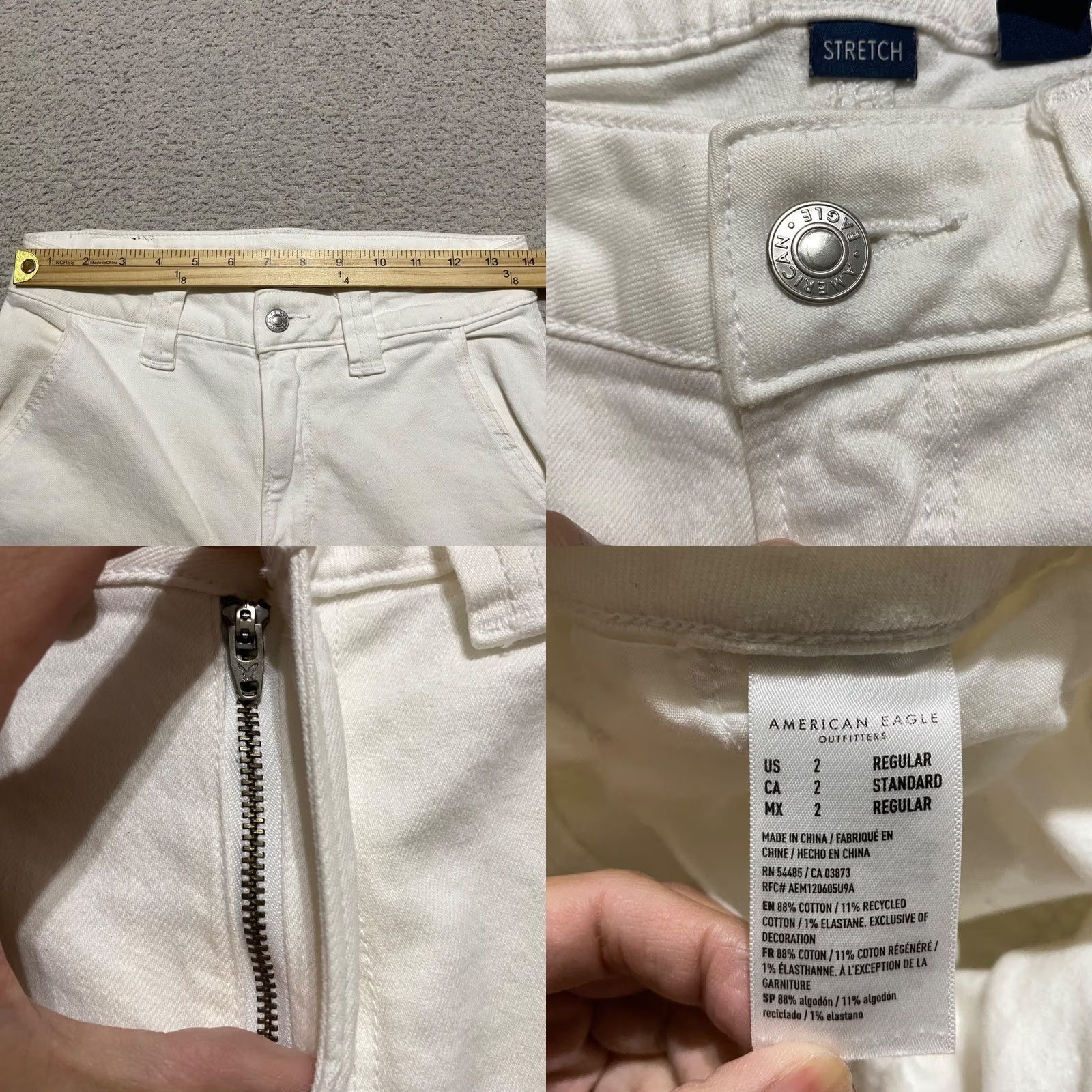 American Eagle Outfitters American Eagle Outfitters Jeans White Denim 2 High Rise Wide-Leg Baggy 90s Grunge Streetwear Womens Jeans Size 26" / US 2 / IT 38 - 8 Thumbnail