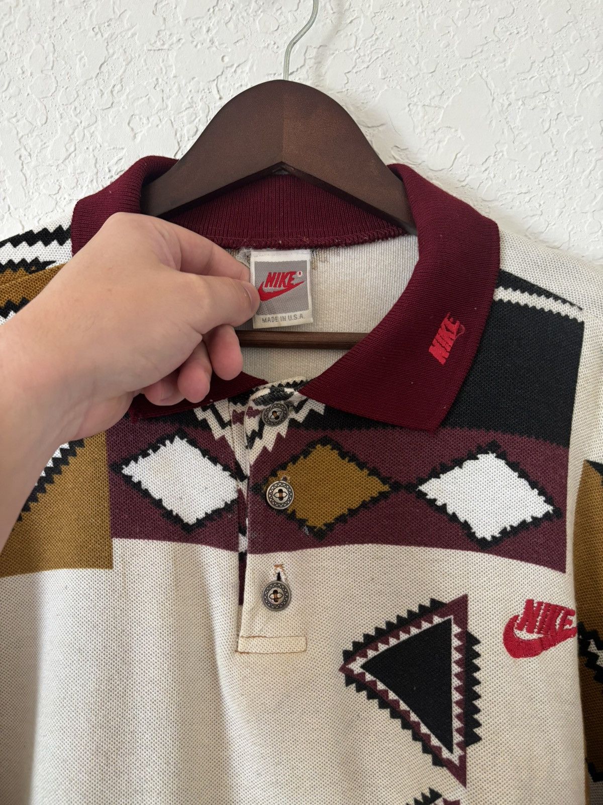 Nike Vintage Nike Aztec AOP Polo XL Size US XL / EU 56 / 4 - 5 Thumbnail