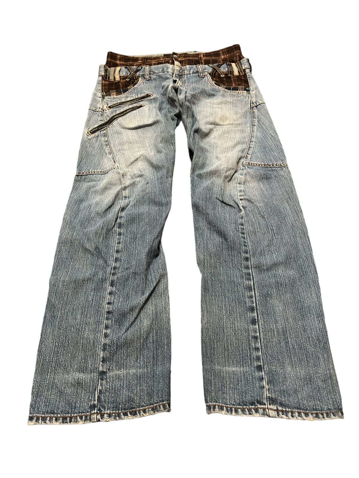 Japanese Brand × Vintage DOUBLE WAIST💥BREATHMINT TWIST DISTRESSED DENIM PANT Size US 32 / EU 48 - 4 Thumbnail