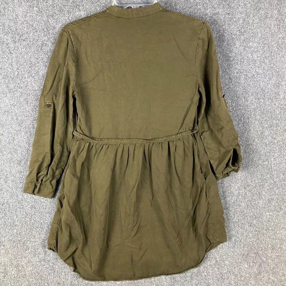 Zara Zara Dress Women's XS Green Shirt Dress Long Sleeve Size XS / US 0-2 / IT 36-38 - 8 Thumbnail