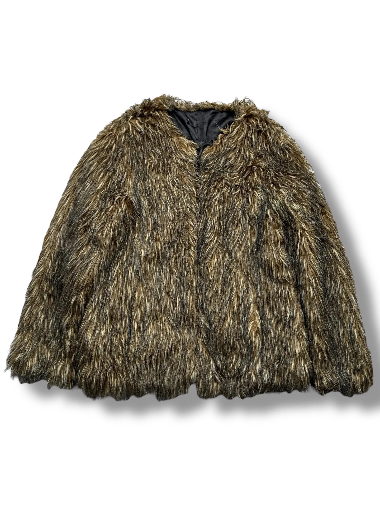 Japanese Brand Y2K Faux Fur Glamour Sexy Slim Fit Wool Zip Up 