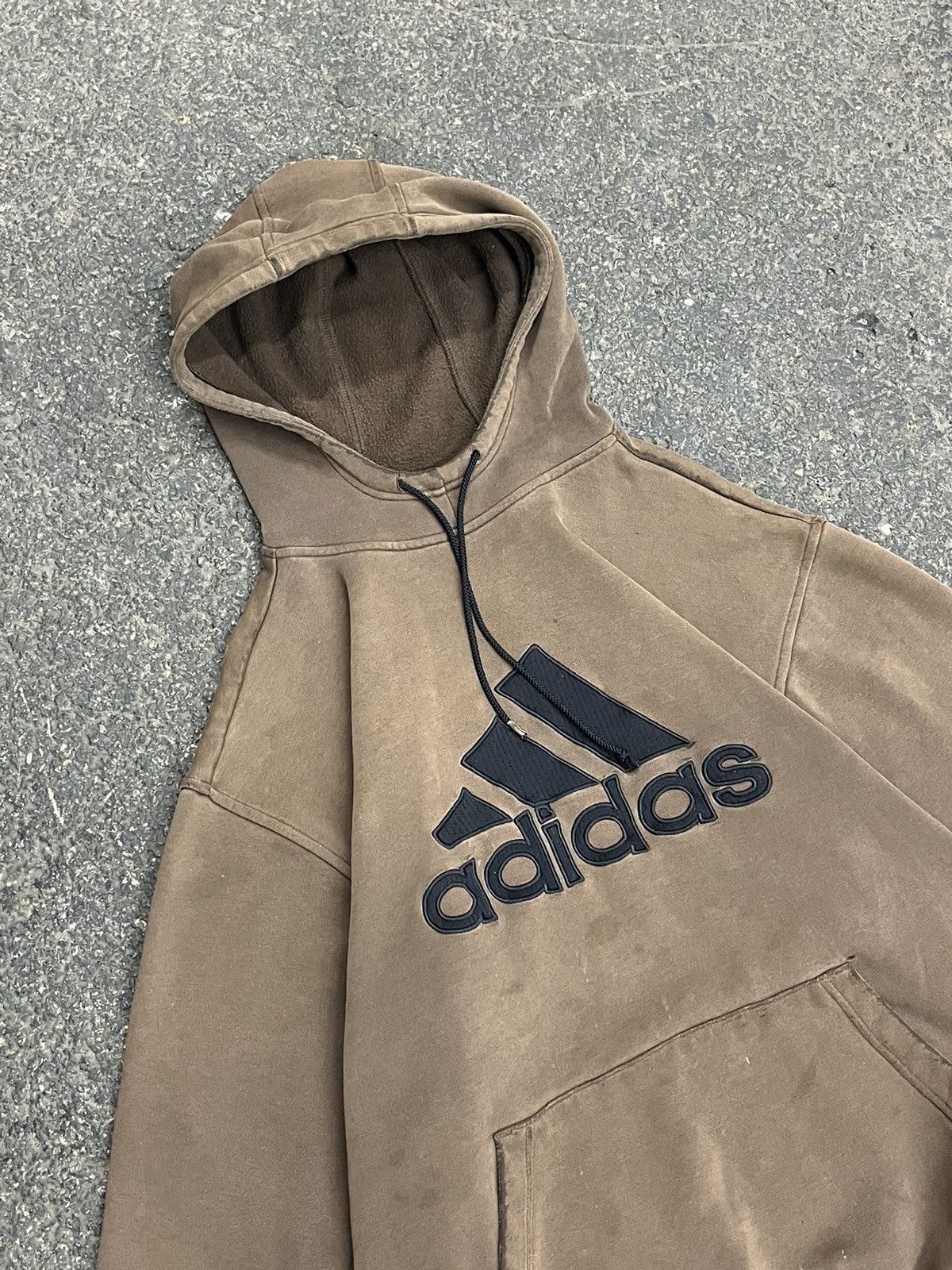 Adidas × Vintage Adidas mocha brown earth tone body fit hoodie streetwear Size US L / EU 52-54 / 3 - 3 Thumbnail