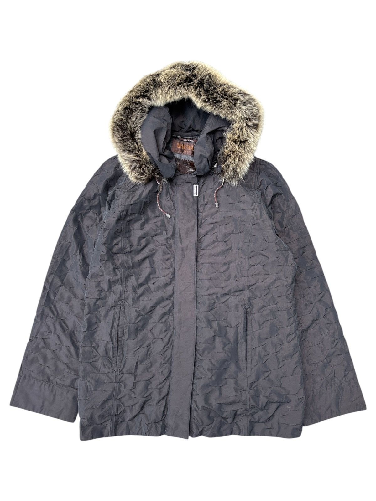 Balmain Fox Fur Trim Hooded Jacket Size US L / EU 52-54 / 3 - 1 Thumbnail