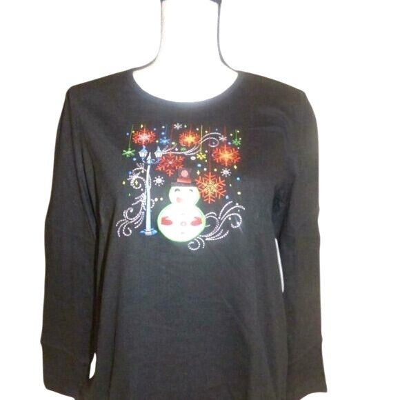 Other Cappagallo Casuals Embroidered Holiday Graphic T-Shirt Snow Size M / US 6-8 / IT 42-44 - 3 Thumbnail