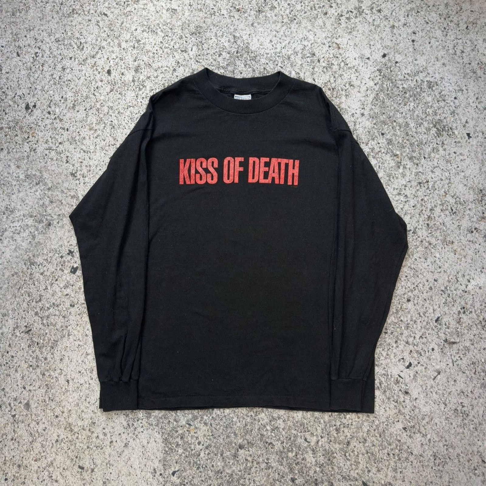 Vintage Kiss Of Death Oversized Longsleeve ERD Grunge Size US XL / EU 56 / 4 - 1 Thumbnail