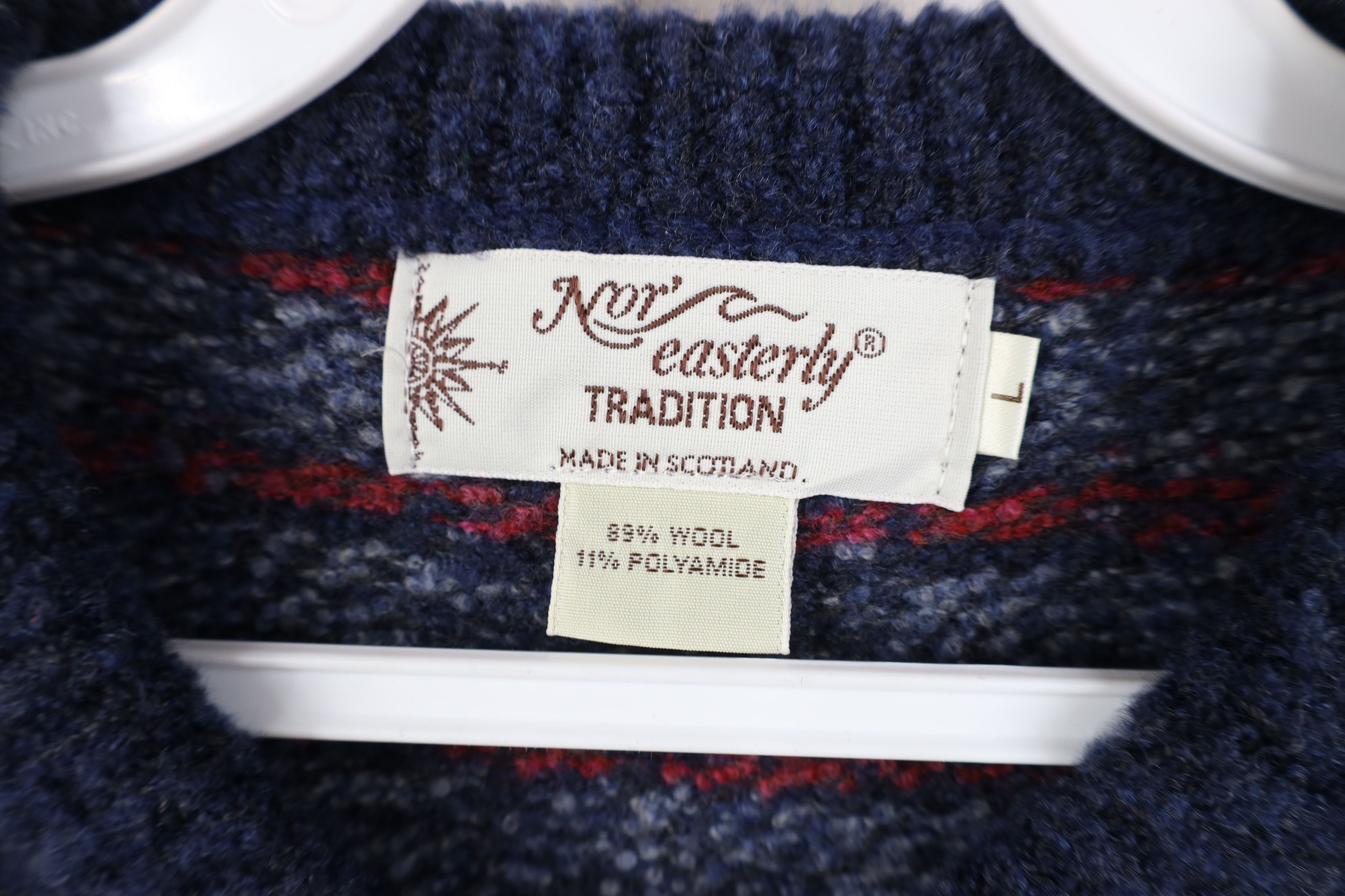 Vintage Vintage 90s Streetwear Wool Blend Cardigan Sweater Blue Size L / US 10 / IT 46 - 8 Thumbnail