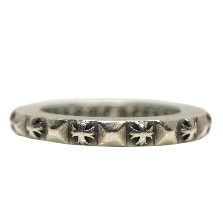 image of Chrome Hearts Plus Pyramid Ring - Size 6 in Silver, Men's