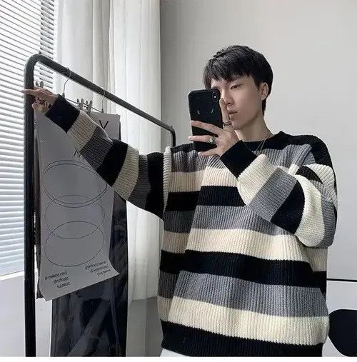 Japanese Brand × Vintage Men's striped sweater Size US M / EU 48-50 / 2 - 4 Thumbnail