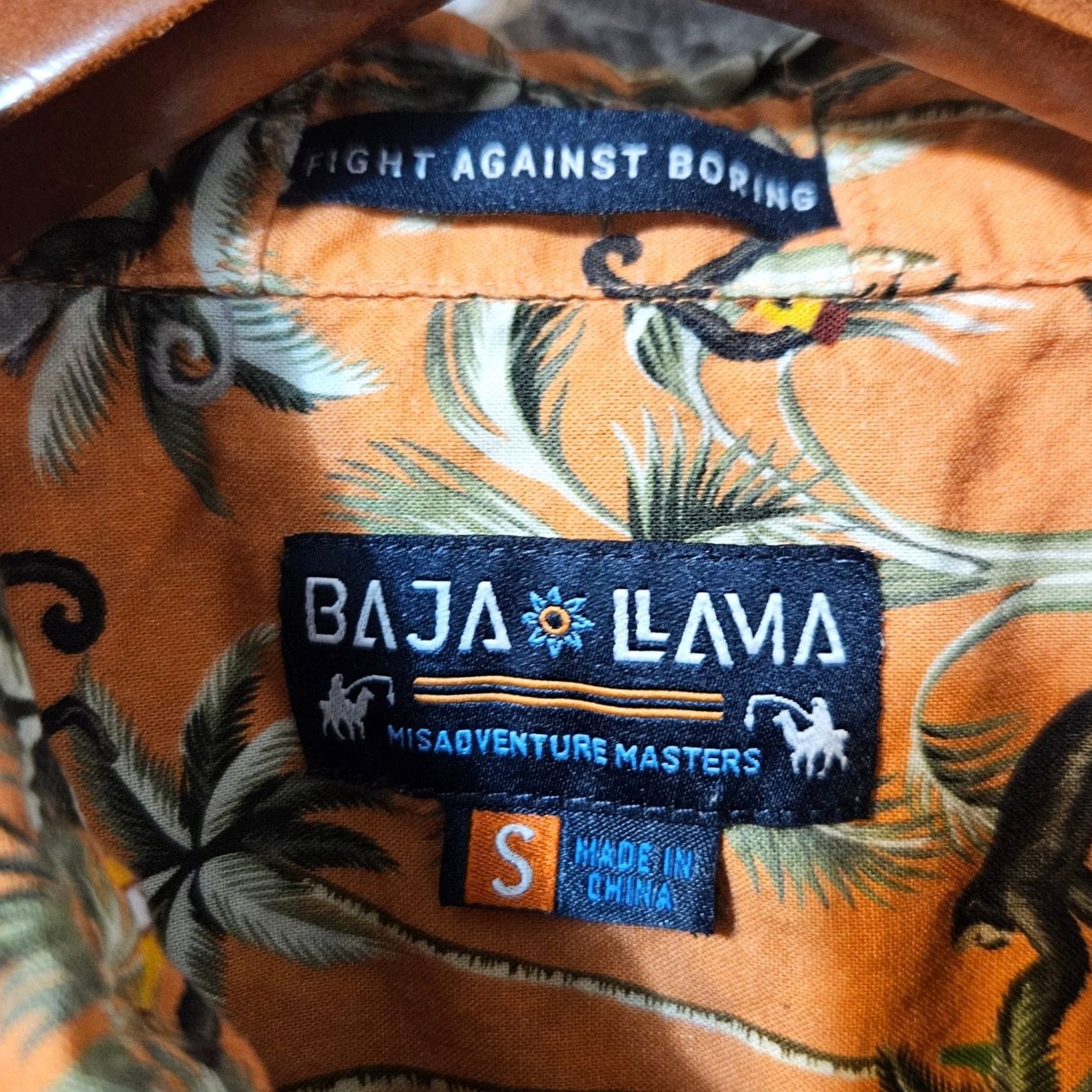 Vintage Baja Llama Shirt Mens Small Orange Geometric Bright Fight Against Boring Monkeys Size US S / EU 44-46 / 1 - 5 Thumbnail