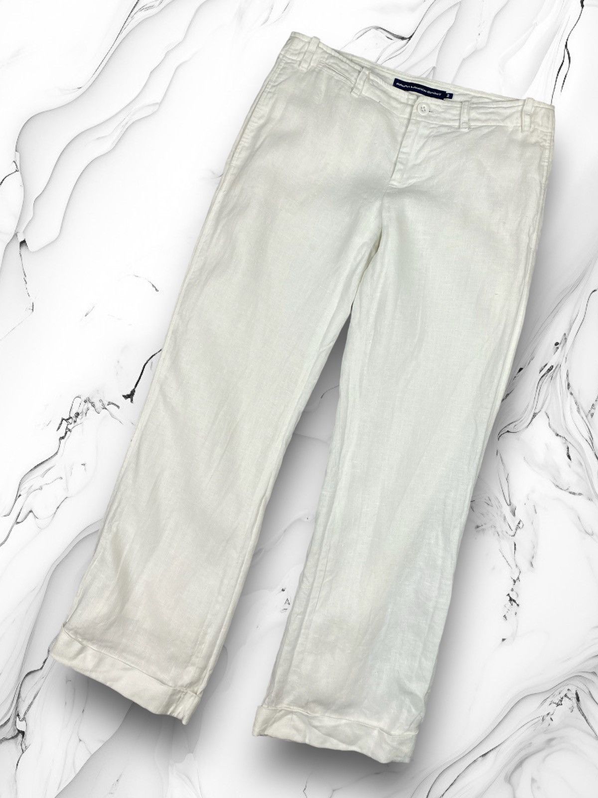 Polo Ralph Lauren × Vintage Vintage Ralph Lauren Linen Pants Size 26" / US 2 / IT 38 - 1 Thumbnail