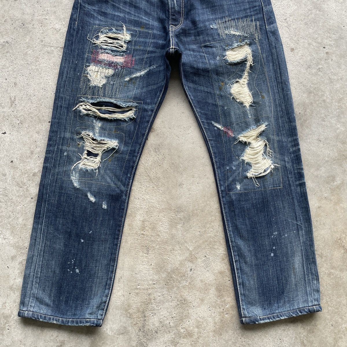 Jean × Levi's × Vintage RARE💥 Vintage Levi’s 505 Distressed Faded Denim Jeans Pants Size US 31 - 4 Thumbnail