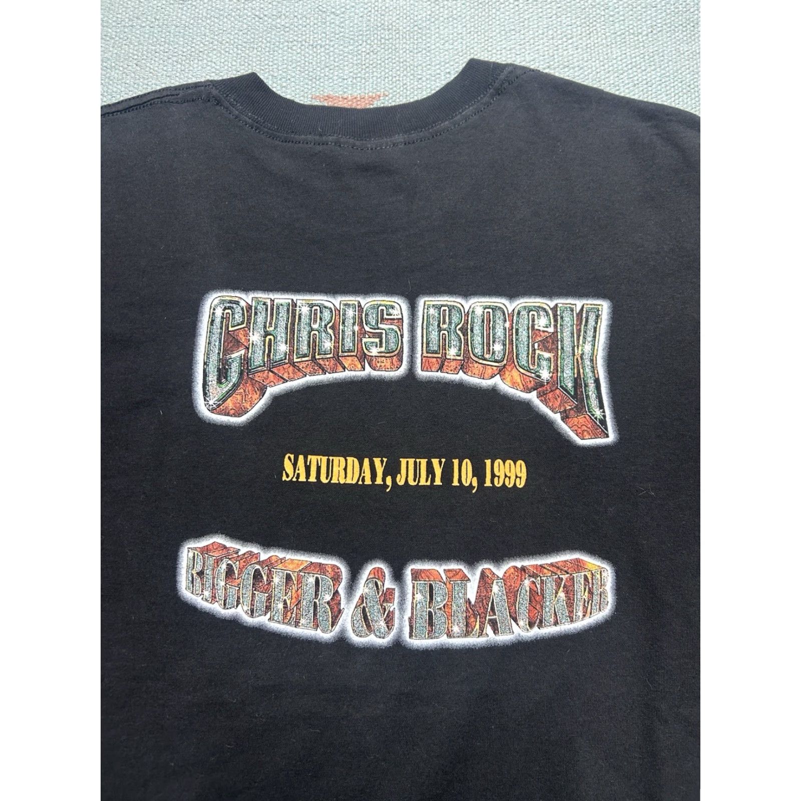 Gildan VINTAGE 90s T SHIRT Chris Rock Bigger and Blacker HBO Comedy Promo 1999 Large Mens Black 90s Size US L / EU 52-54 / 3 - 2 Thumbnail