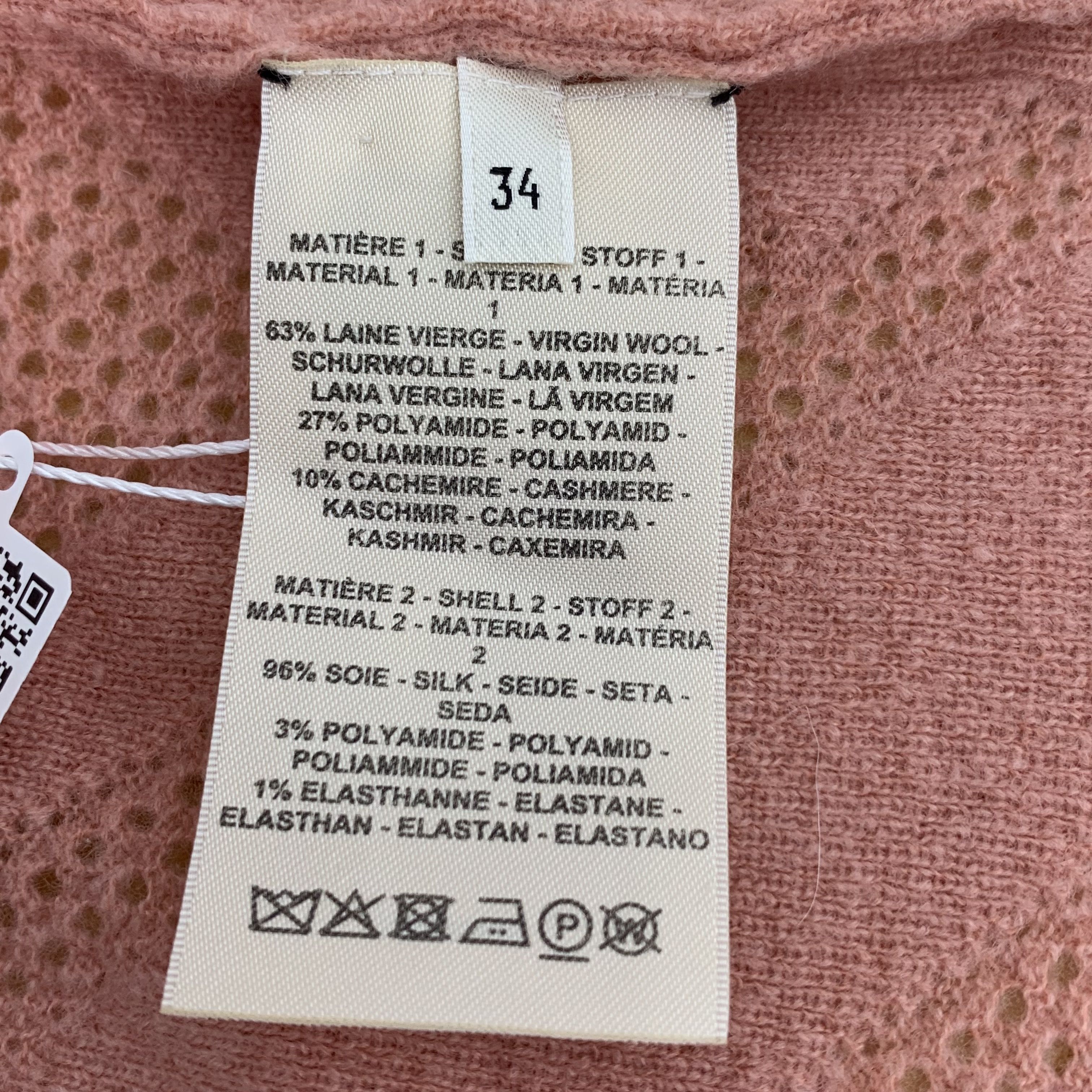 Hermes Hermès Paris Womens Open-Knit Cardigan With Tie Front Size XXS / US 00 / IT 34 - 6 Thumbnail