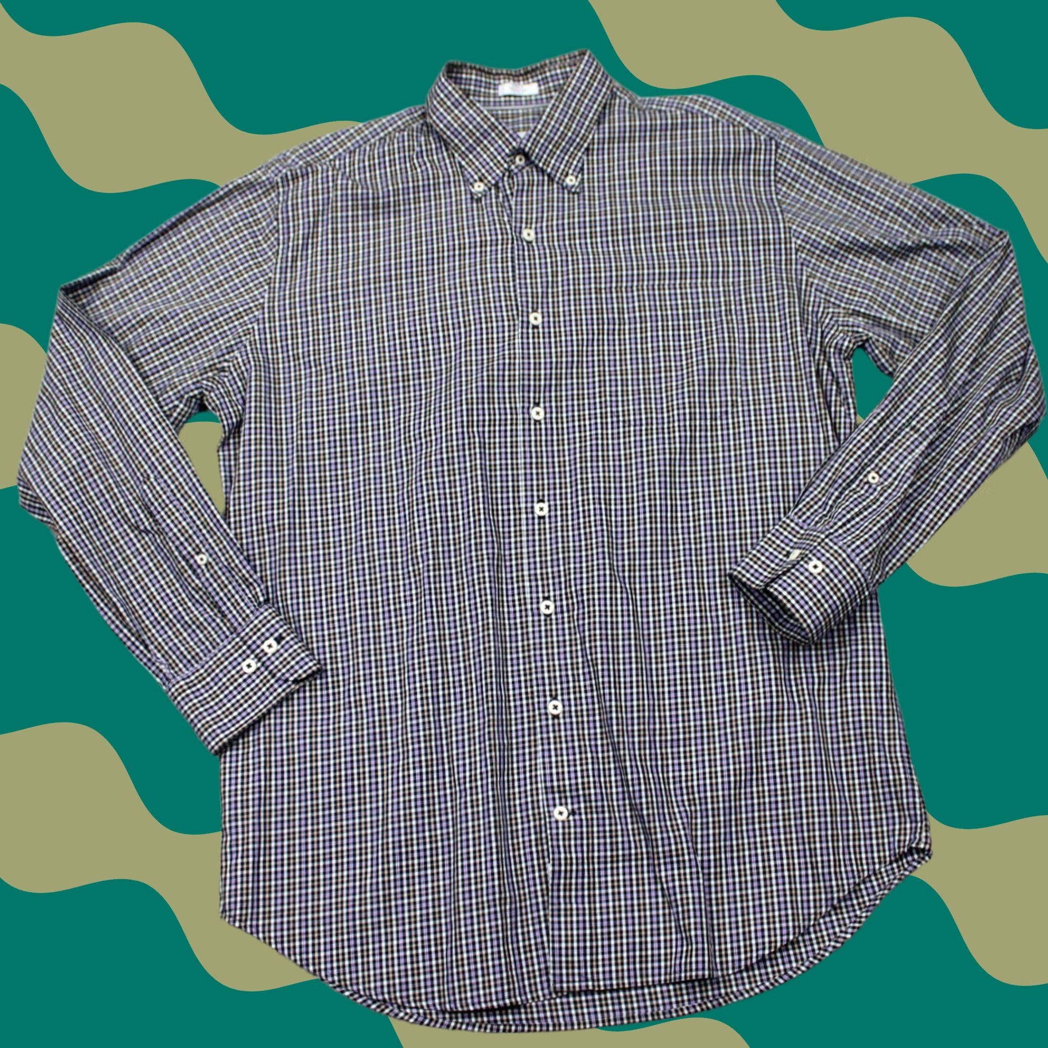 Peter Millar Peter Millar Shirt Mens Large Purple/Orange/Black/White Cotton L/S Button Down Shirt Size US L / EU 52-54 / 3 - 1 Thumbnail