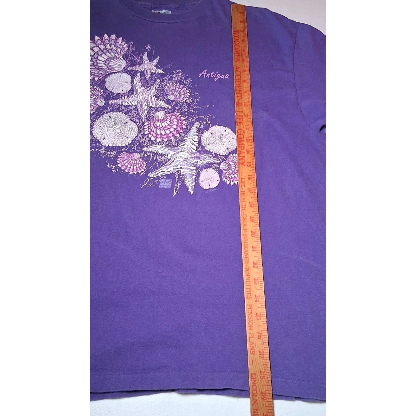 Hanes VINTAGE Hanes West Indies Shirt XL Purple Seashell Puffy Graphic Single Stitch T-Shirt Men XL Purple Seashell Graphic Beach Ocean 90s Mens Size US XL / EU 56 / 4 - 5 Thumbnail