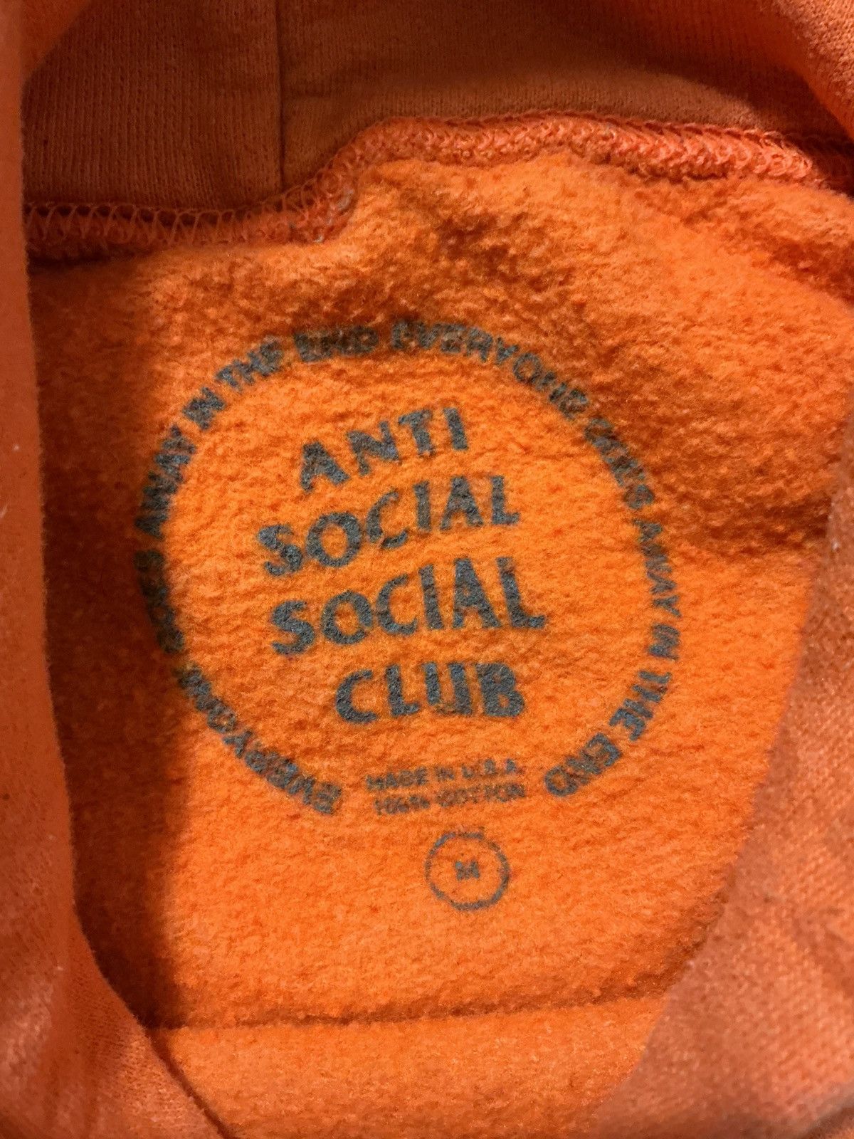 Anti Social Social Club ASSC Anti Social Social Club Orange Fleece Pullover Hoodie Size US M / EU 48-50 / 2 - 5 Thumbnail