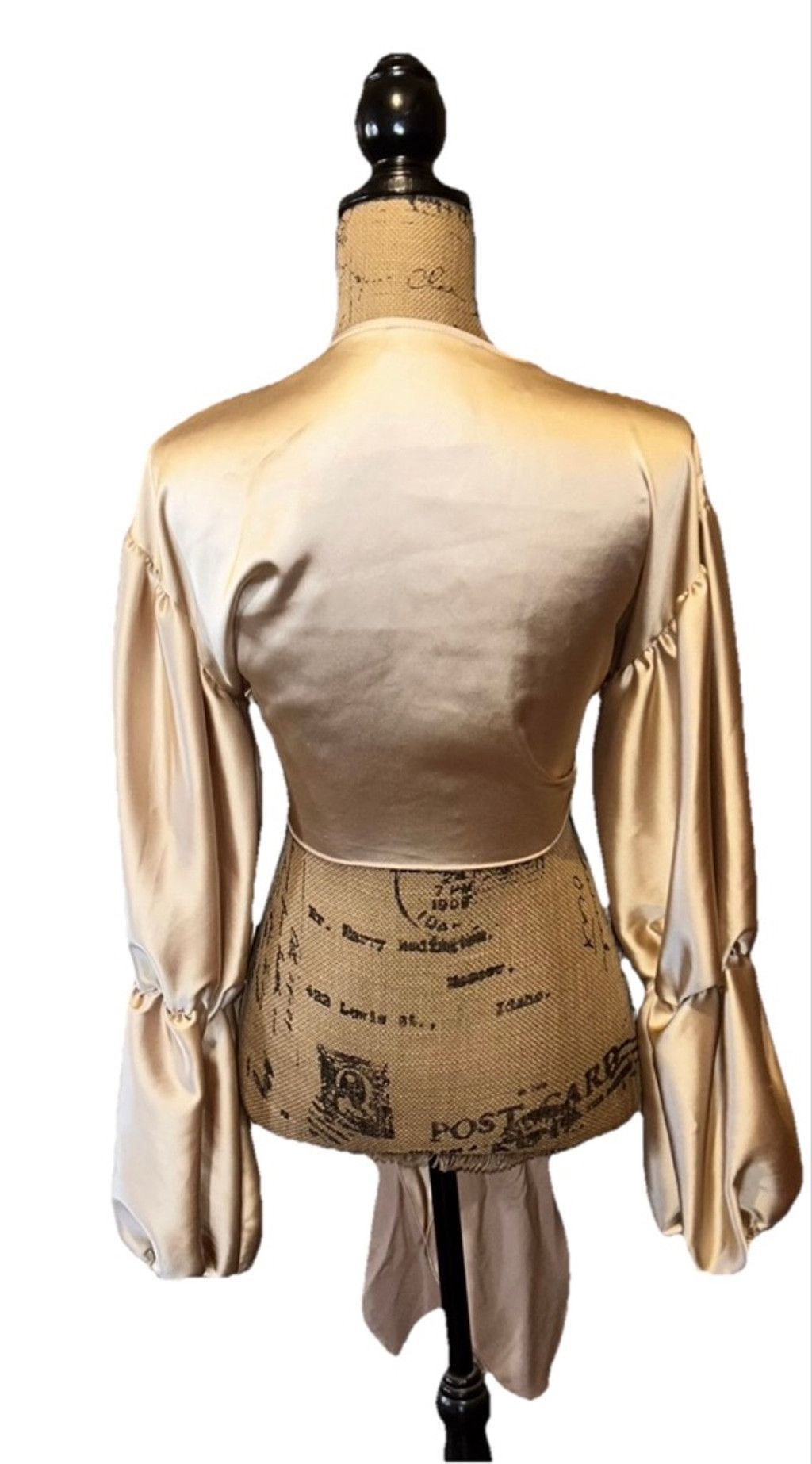 Akira Akira Gold Shinny Satin Top Tie Front Blouse Size M Size M / US 6-8 / IT 42-44 - 2 Thumbnail