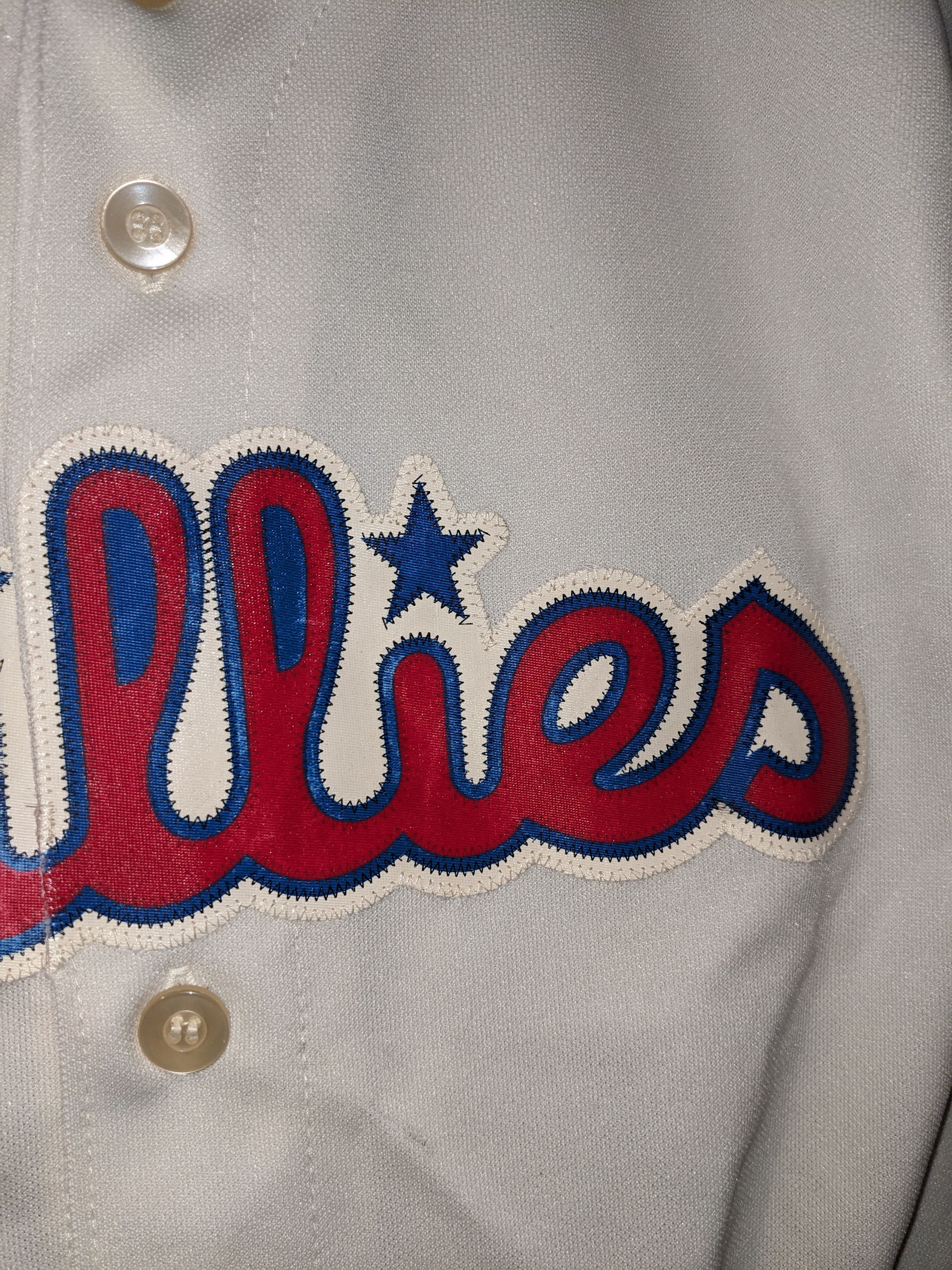 MLB Vintage Y2K Phillies MLB Baseball Kids Medium Beige Jersey Size US M / EU 48-50 / 2 - 7 Thumbnail