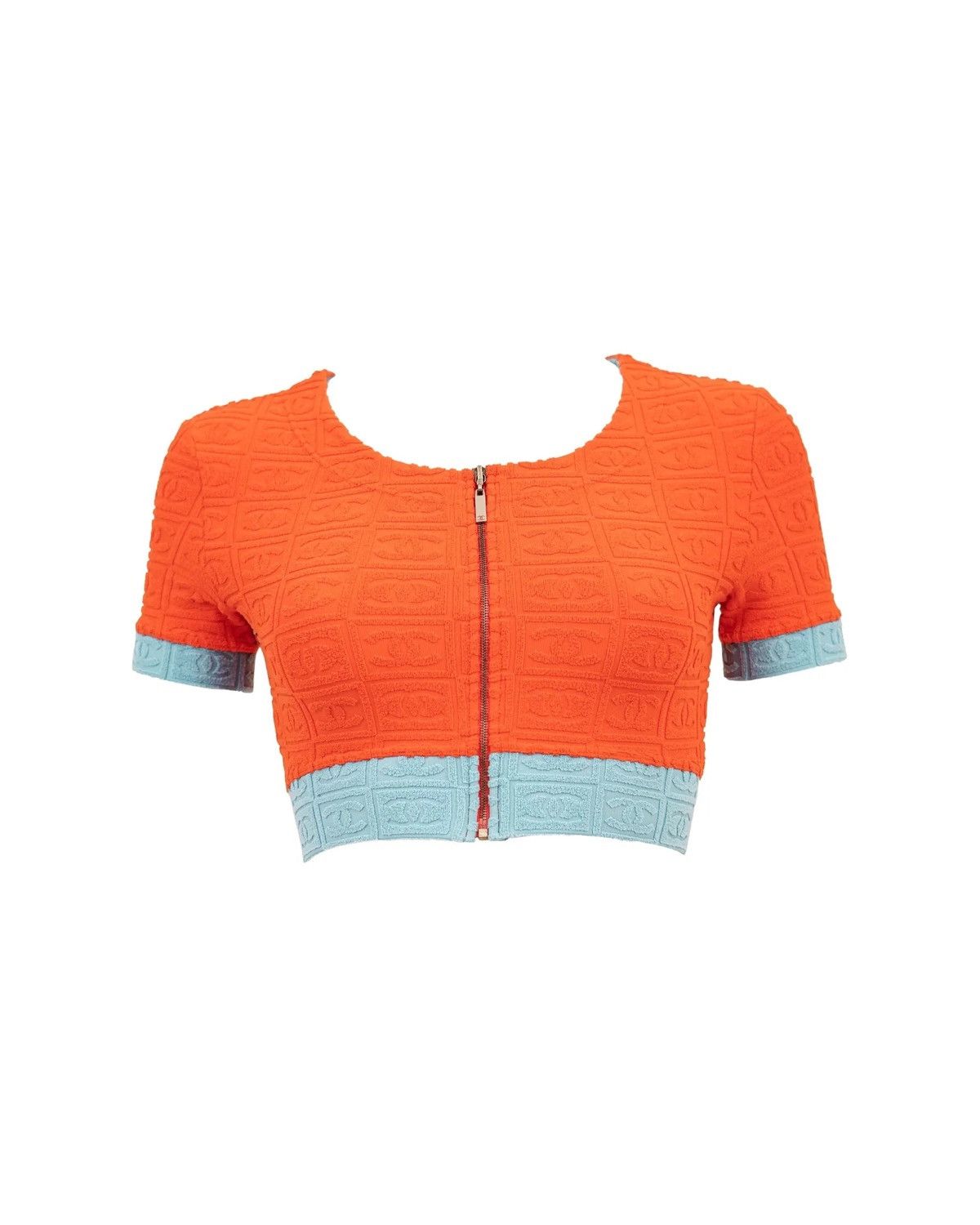 Chanel Chanel Red Terry Cloth Crop Top Size S / US 4 / IT 40 - 1 Thumbnail