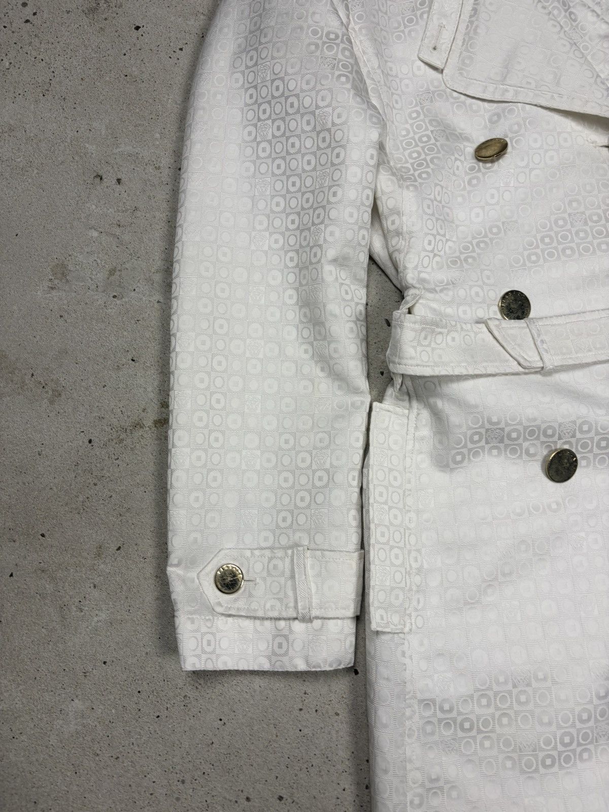 Versace 2000s Gianni Versace Double Breasted Trench Coat Jacquard Size M / US 6-8 / IT 42-44 - 5 Thumbnail