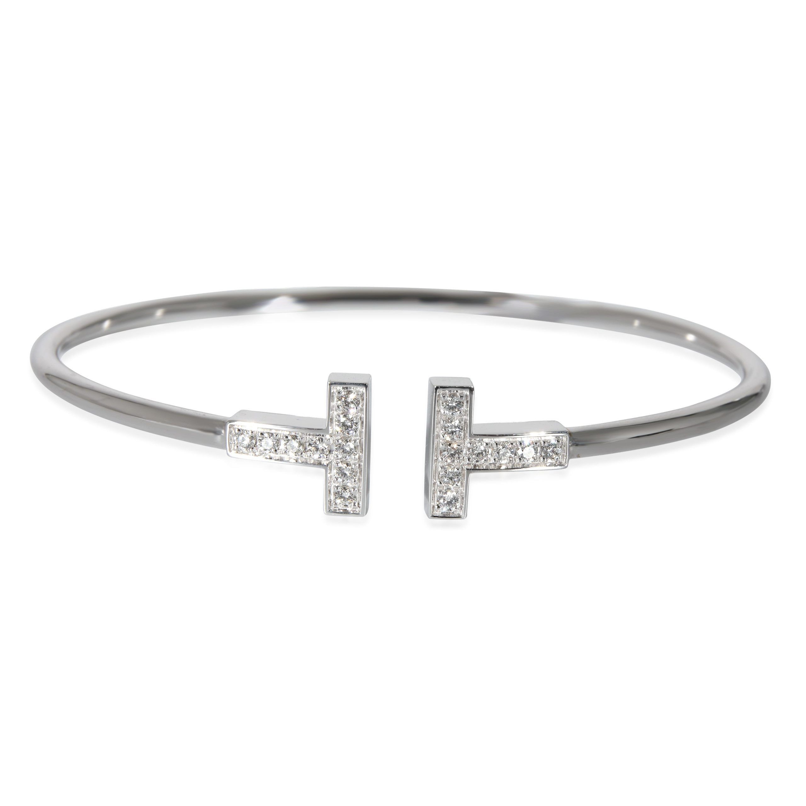 Tiffany & Co. Tiffany & Co. T Wire Diamond Bracelet in 18K White Gold 0.24 CTW Size ONE SIZE - 1 Thumbnail