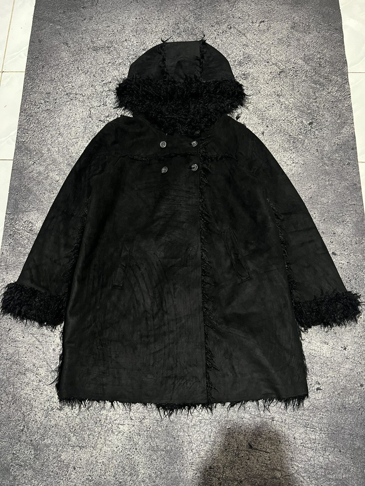 If Six Was Nine 2000s Archival Hysteric Opium Fur Mohair Wax Coat y2k Lgb Size US M / EU 48-50 / 2 - 1 Thumbnail