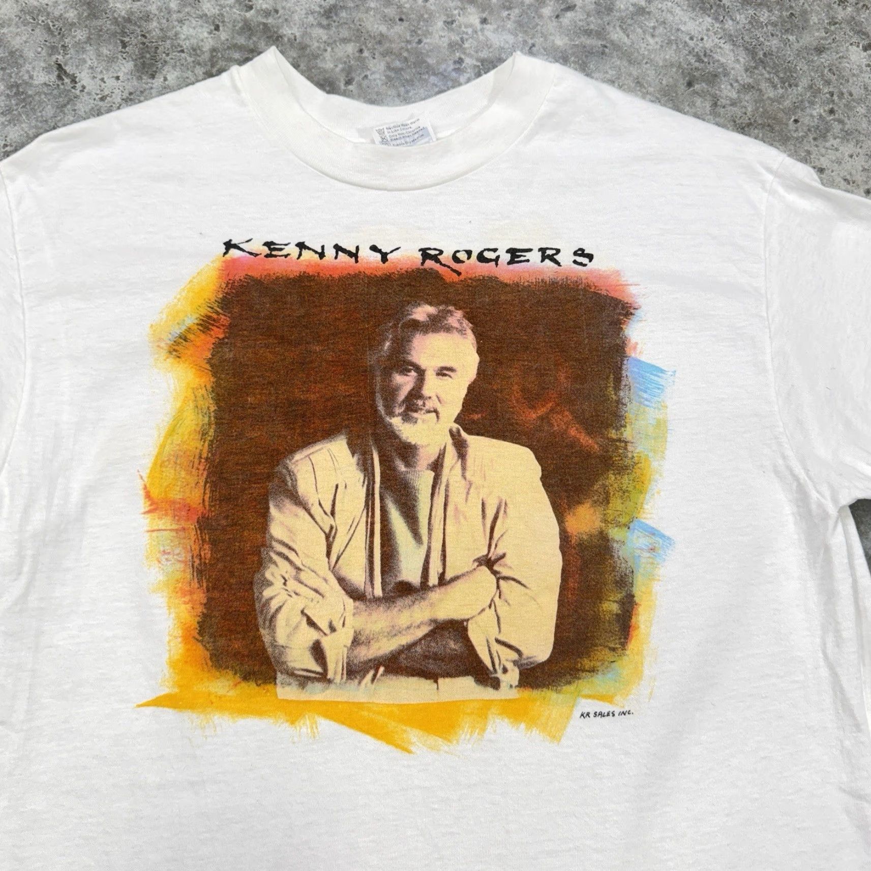 Hanes VINTAGE Kenny Rogers shirt Mens L White 1987 Band Country Music 80s Concert Hanes Cotton T-Shirt Graphic Print Crew Neck Short Sleeve Men XL L Size US L / EU 52-54 / 3 - 4 Thumbnail