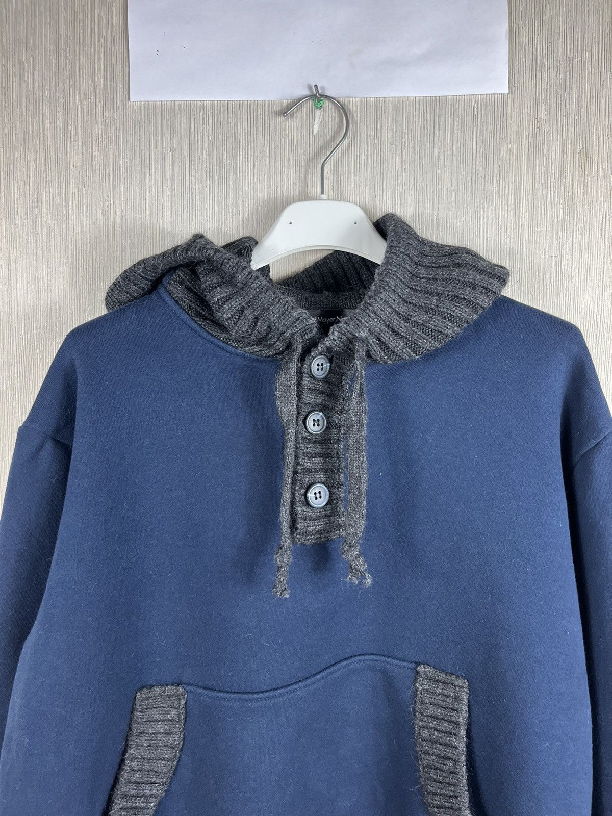 DAVID NAMAN David Mayer Naman hybrid wool cotton knit hoodie button up Size XL / US 12-14 / IT 48-50 - 6 Thumbnail