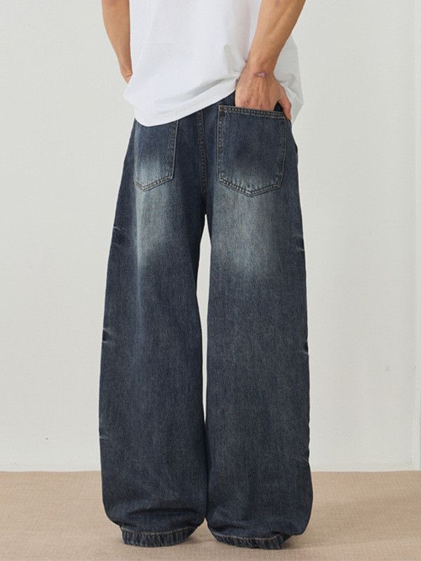 Japanese Brand Men's American distressed washed tie-dye curved jeans Size US 32 / EU 48 - 4 Thumbnail