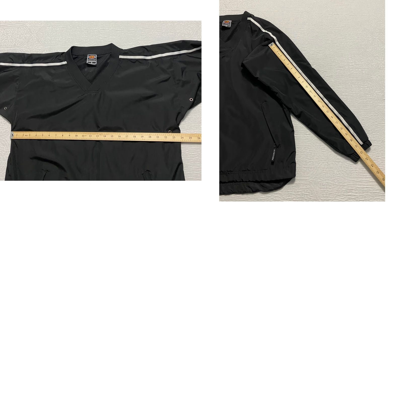 Vintage Easton Jacket Mens Size S Pullover Windbreaker Black White Stripe Size US S / EU 44-46 / 1 - 8 Thumbnail