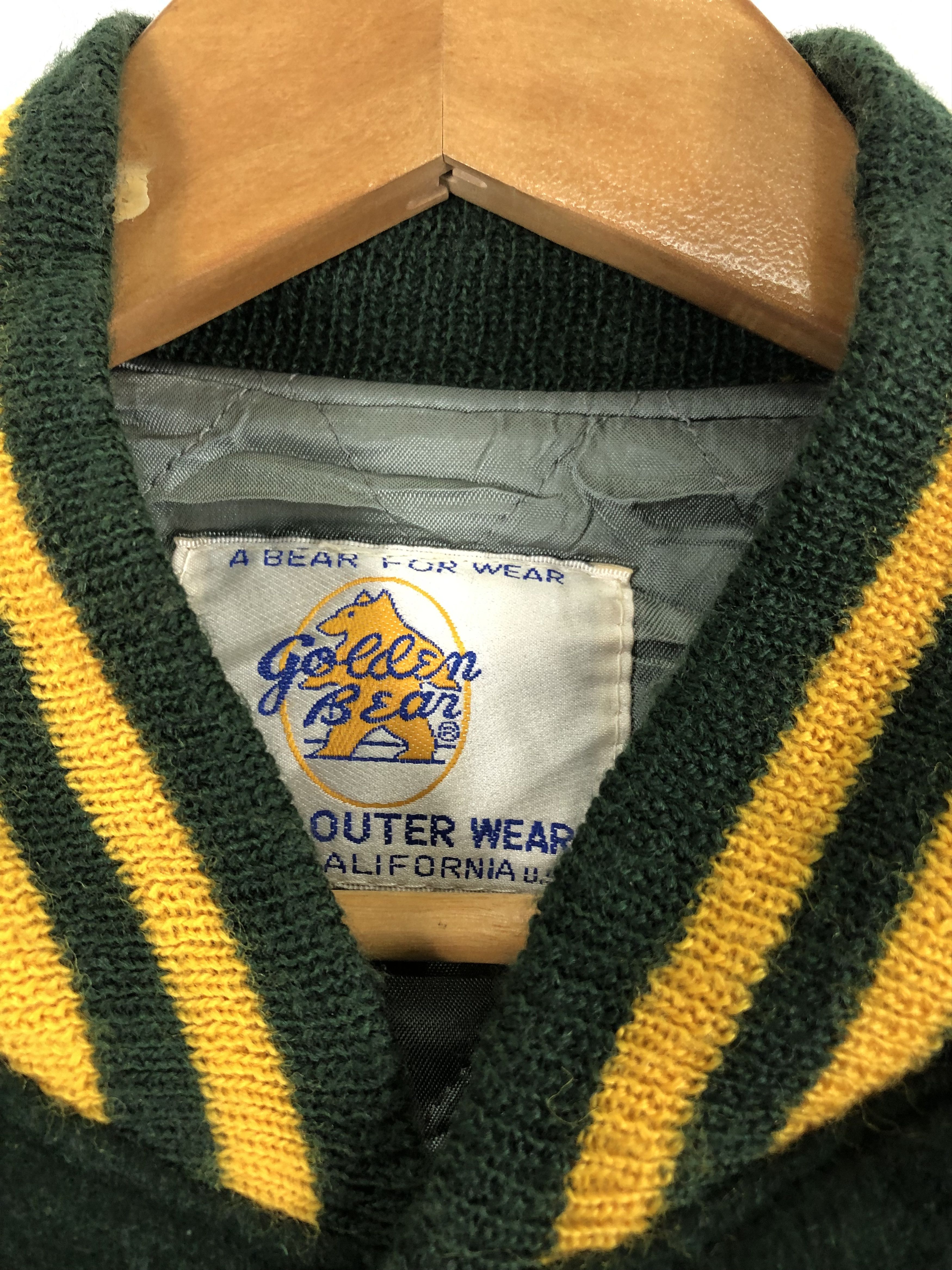 Golden Bear Vintage 80s Golden Bear Varsity Jacket Leather Sleeve V0243 Size US L / EU 52-54 / 3 - 9 Thumbnail