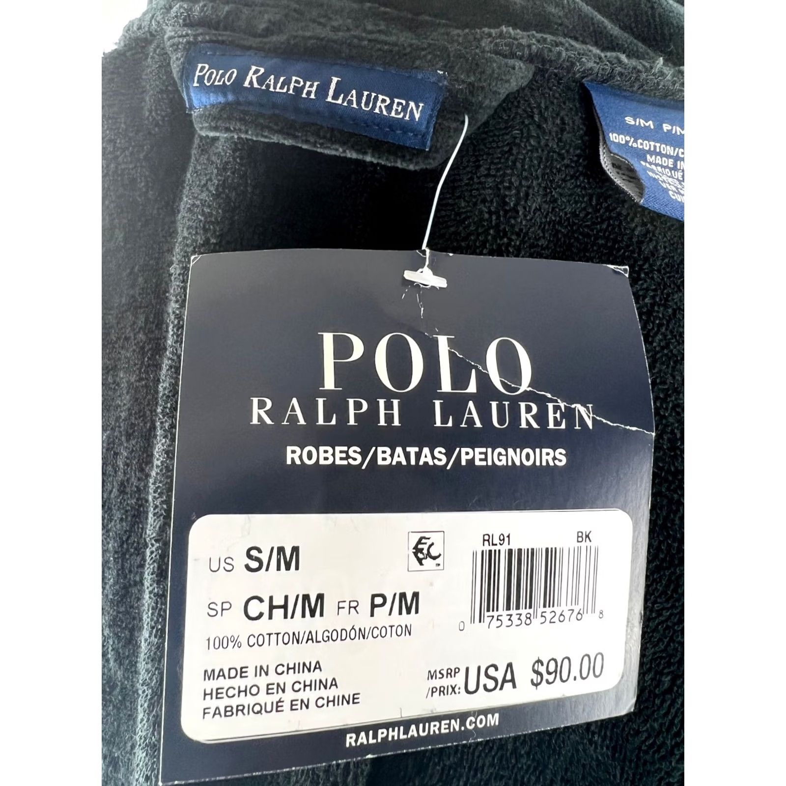 Polo Ralph Lauren Ralph Lauren POLO Robe Men's 100% Cotton Terry Wrap Small RL91 Black Plush Belted Tie Shawl Collar Logo Size US S / EU 44-46 / 1 - 5 Thumbnail