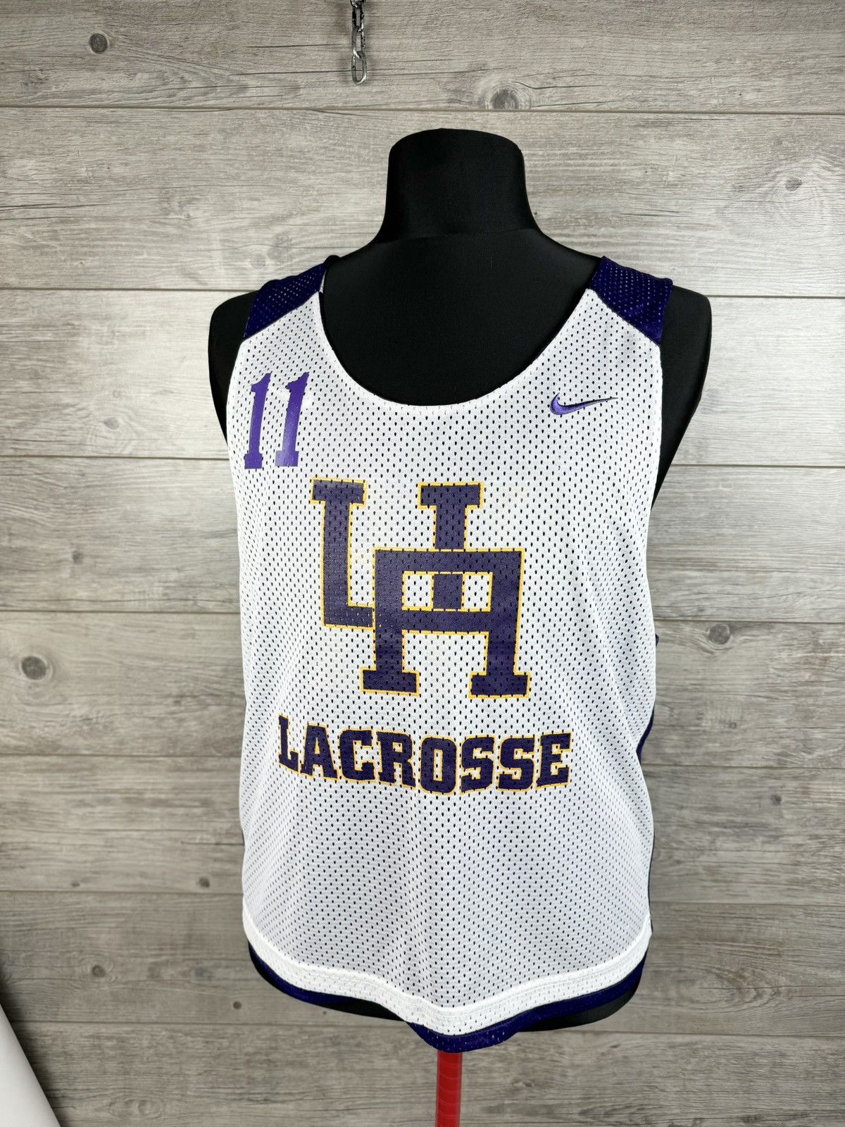 Nike NIKE VINTAGE LACROSSE DOUBLE SIDED MESH T-SHIRT #11 Size US L / EU 52-54 / 3 - 5 Thumbnail