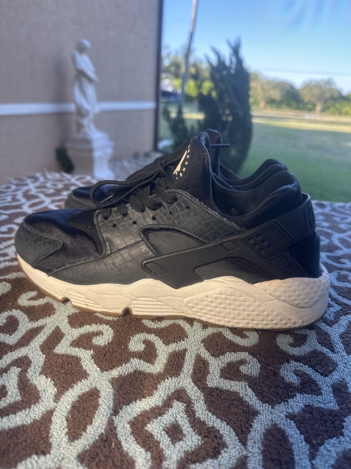 Nike Nike Air Huarache Run Premium 'Black Snakeskin' Size US 11 / IT 41 - 3 Thumbnail