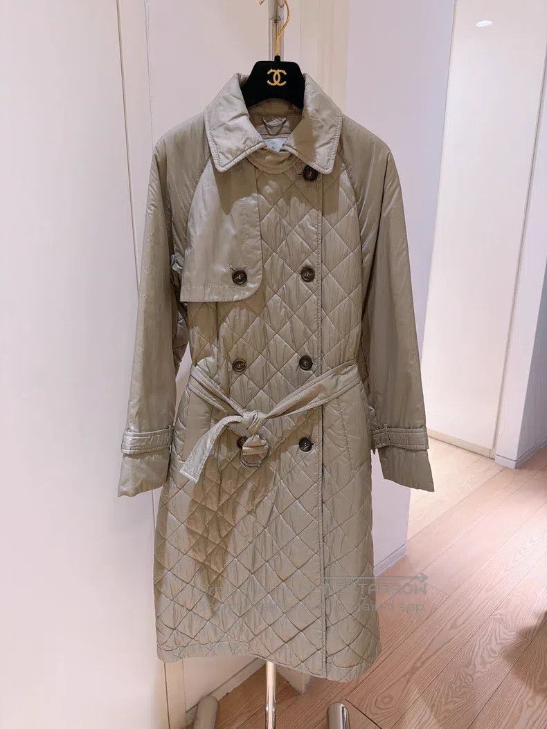 Brunello Cucinelli Brunello Cucinelli Khaki Checkered Padded Long Cotton Coat Size XXS / US 00 / IT 34 - 1 Thumbnail