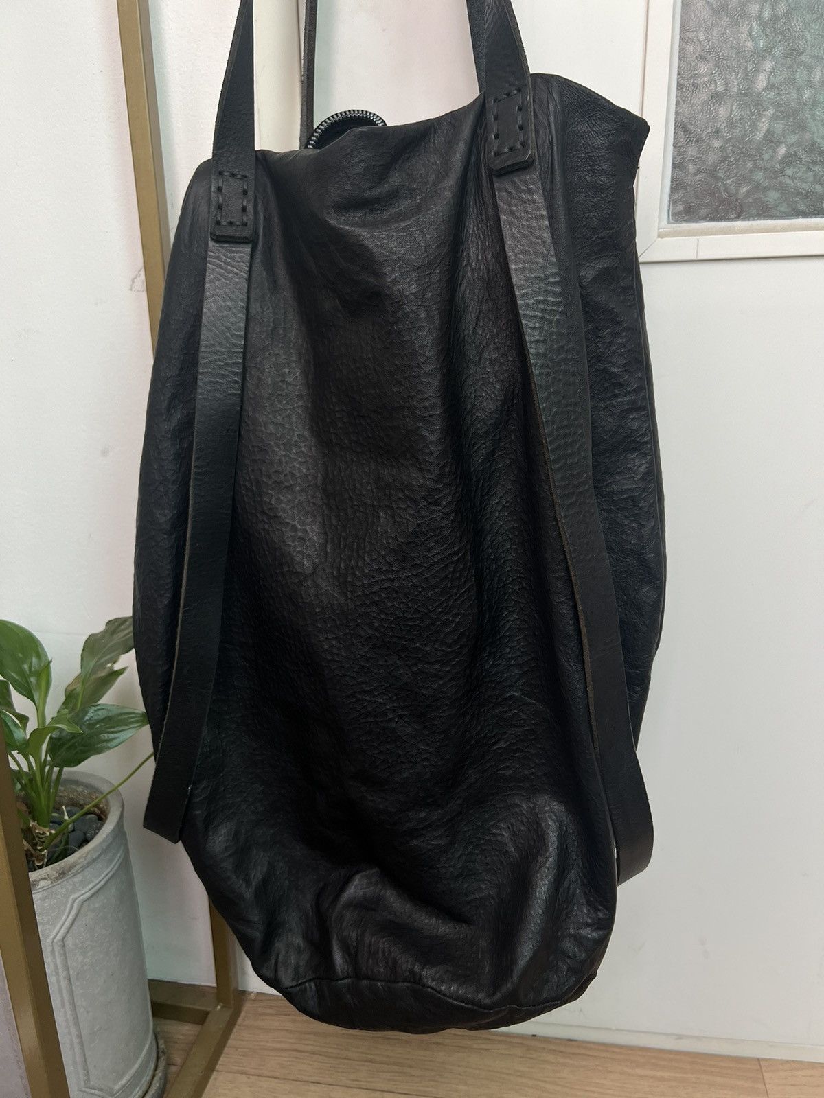 美品 BORIS BIDJAN SABERI レザーバッグ Boris Bidjan Saberi Laces Detail Large Tote Bag | Black | FARFETCH
