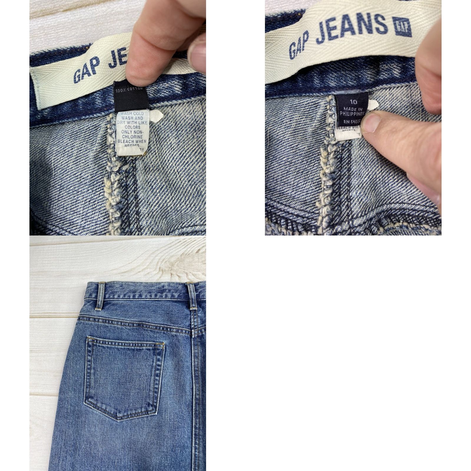 Gap Gap Jeans Long Denim Maxi Skirt Sz 10 Medium Wash Distressed Front Slit Retro Skirt Womens Size 10 Blue Cotton Denim Midi? Long Size 32" / US 10 / IT 46 - 8 Thumbnail
