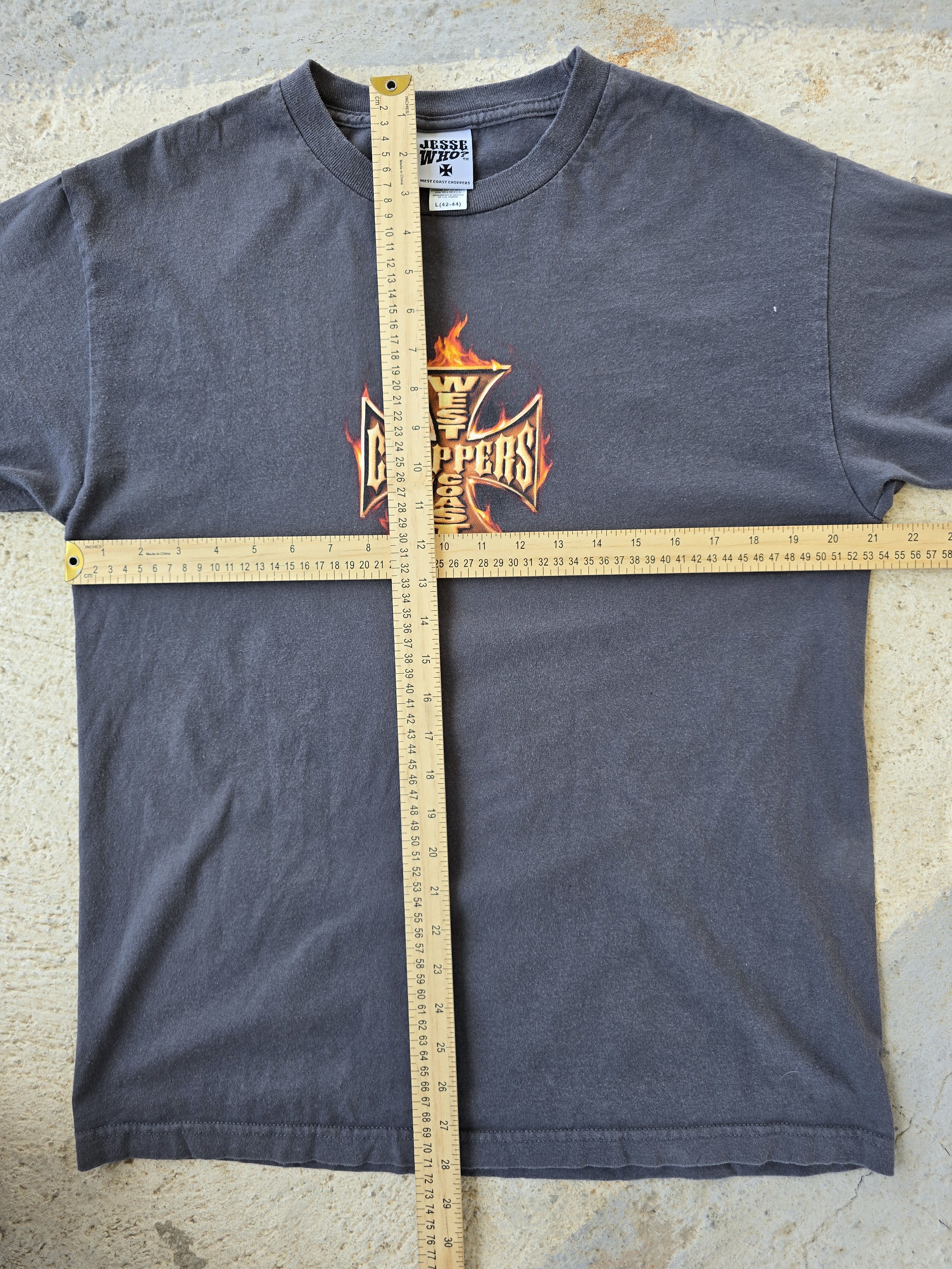 West Coast Choppers Vintage Y2K West Coast Choppers Long Beach Flame Tee Shirt Size US L / EU 52-54 / 3 - 5 Thumbnail